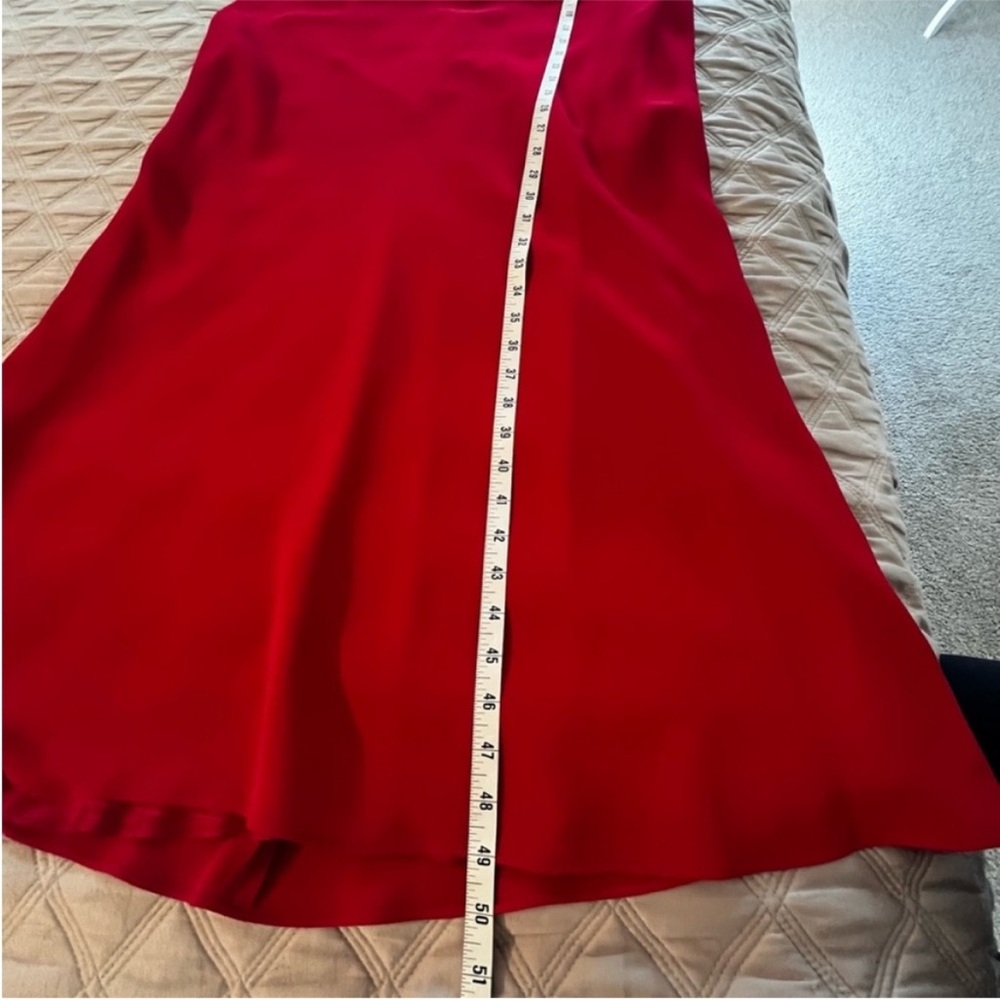 JONES NEW YORK Stunning Red Evening Silky Midi Dress - Sz 12 - Picture 7 of 8